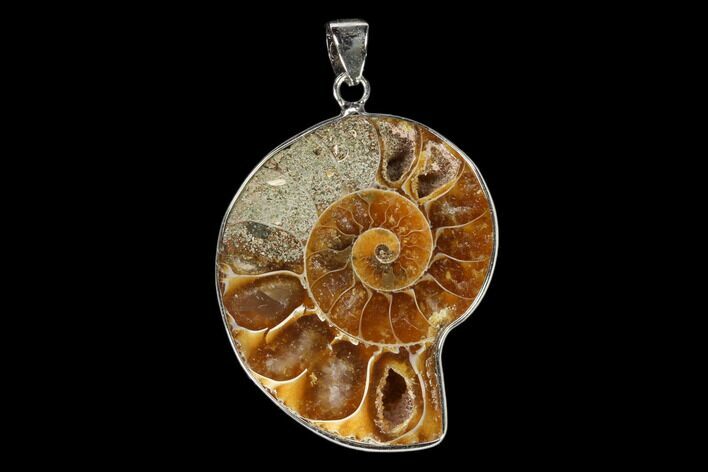 Fossil Ammonite Pendant - Million Years Old #151989